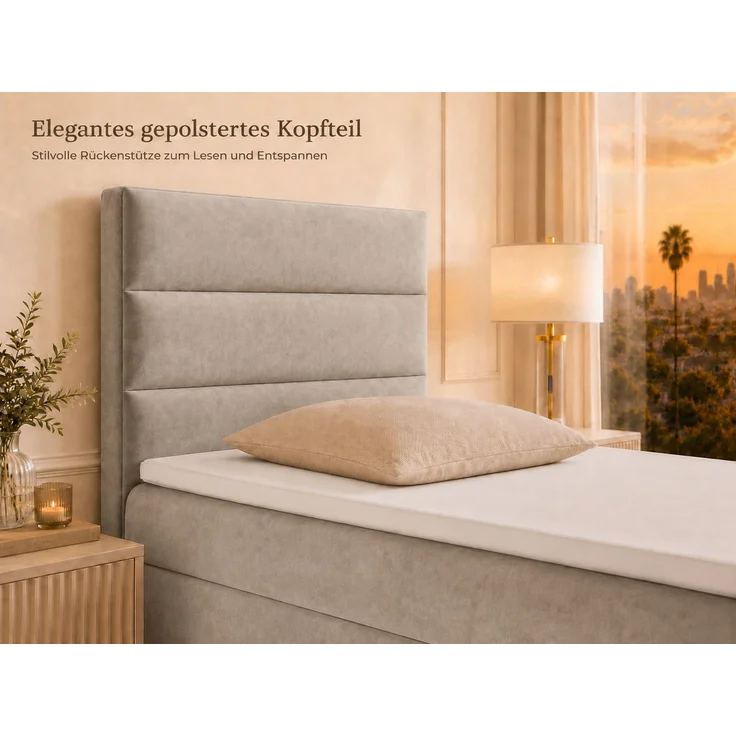 Best for Home Boxspringbett K-4 mit Stauraum, Topper & Bonellfederkern (Komplettset, 1-St, Boxspringbett inklusive Matratze und Topper), ca. 5 cm PUR-Schaum-Topper – Bild 4