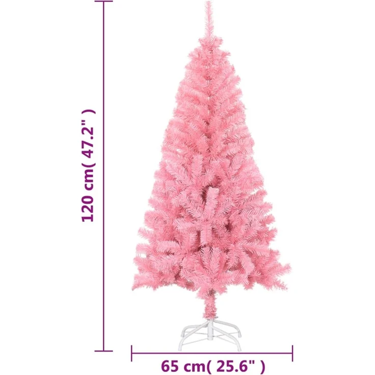 vidaXL Künstlicher Weihnachtsbaum mit Ständer Rosa 120 cm PVC 329177 – Bild 5