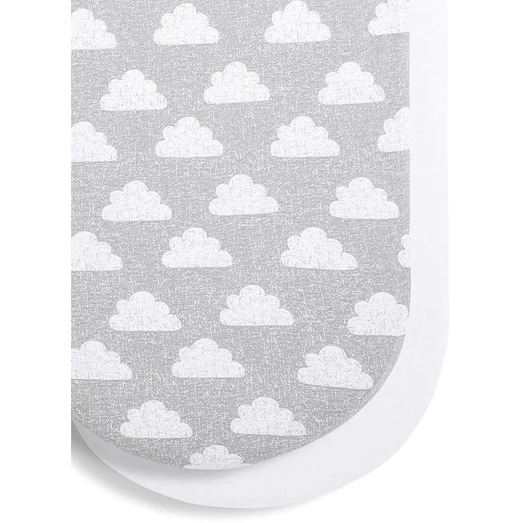 Snüz Moses Korb/Kinderwagen Bezug 75x35 cm - Cloud Nine Design - Leichte, Atmungsaktive & Luxuriöse Baumwolle, die für Kinderwagen & Moses Körbe Geeignet ist - Spannbettlaken im 2er Set