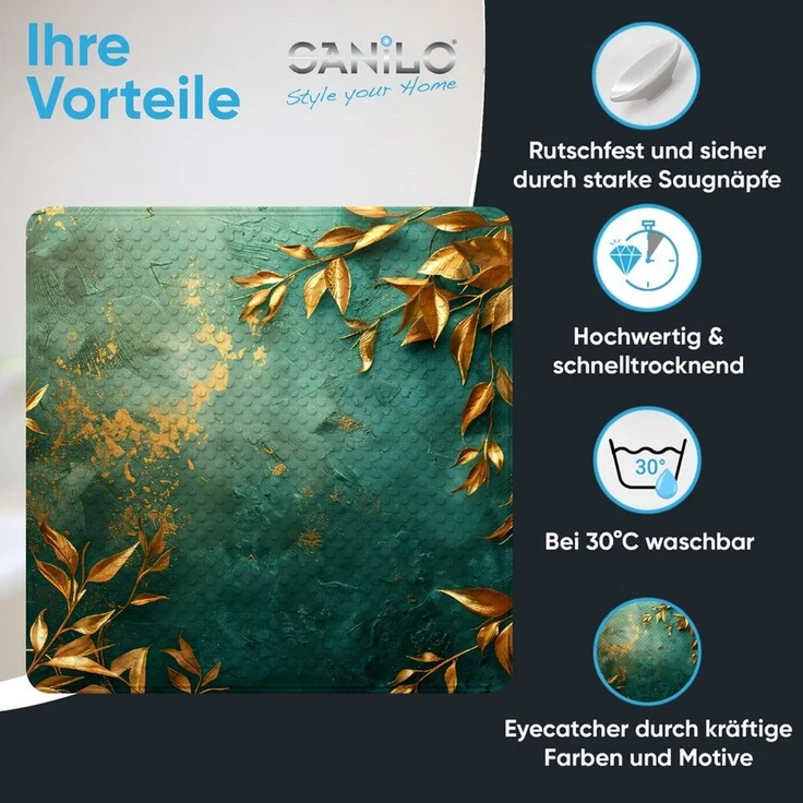 Sanilo Duschmatte mit Motiv, viele schöne Badematten zur Auswahl, rutschfeste & sichere Badematte, hochwertig, Kunststoff PVC, quadratisch, 230 extra starke Saugnäpfe, 53 x 53 cm, waschbar – Bild 2