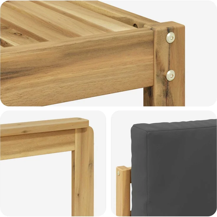 vidaXL Outdoor-Sofagarnitur 4 pcs Weiß und Anthrazit 3391622 – Bild 5