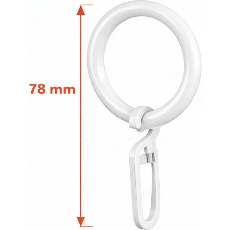 rewagi Gardinenstange Gardinenring mit Überklipshaken Ø41/57 mm Weiß Beige Schwarz, Verkaufseinheit 10, 30, 50, 100 Stück – Bild 1