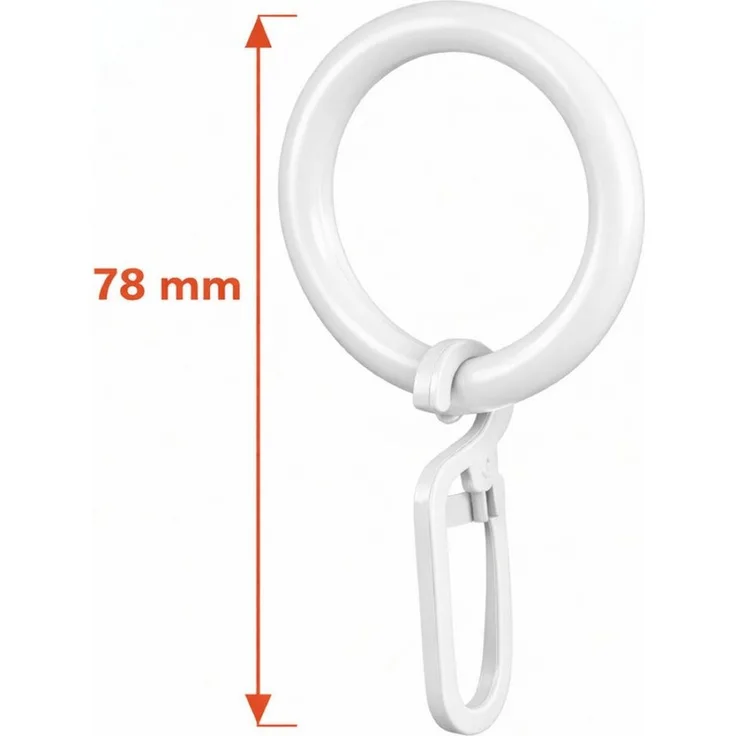 rewagi Gardinenstange Gardinenring mit Überklipshaken Ø41/57 mm Weiß Beige Schwarz, Verkaufseinheit 10, 30, 50, 100 Stück