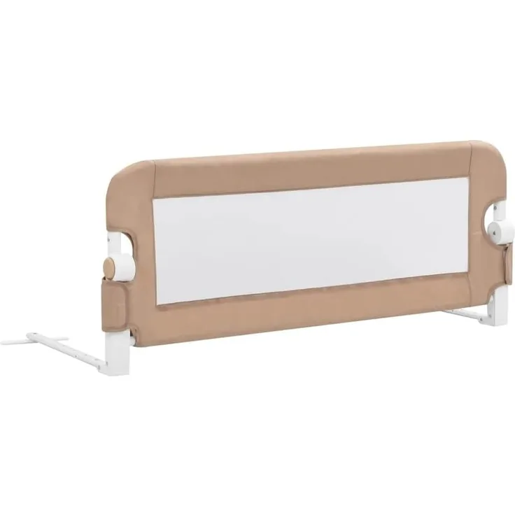 vidaXL Bettschutzgitter Bettgitter Kinderbettgitter Babybettgitter Rausfallschutz Kinder Baby Kleinkind Gitter Kinderbett Taupe 102x42 cm Polyester