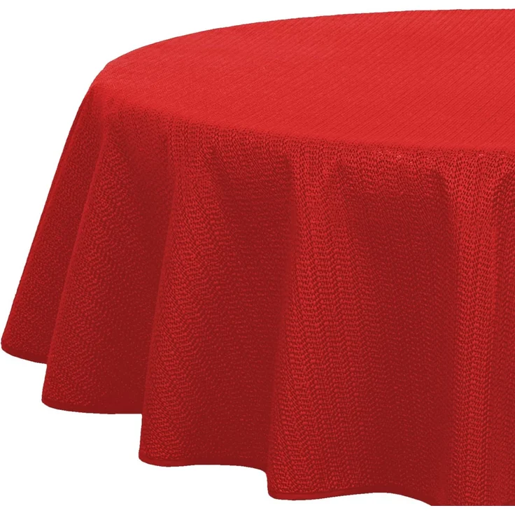 Brandsseller Gartentischdecke 160x220 cm Tischdecke mit Paspel Outdoor Tischtuch oval Weichschaum für Garten, Terrasse, Balkon wetterfest rutschfest - Rot