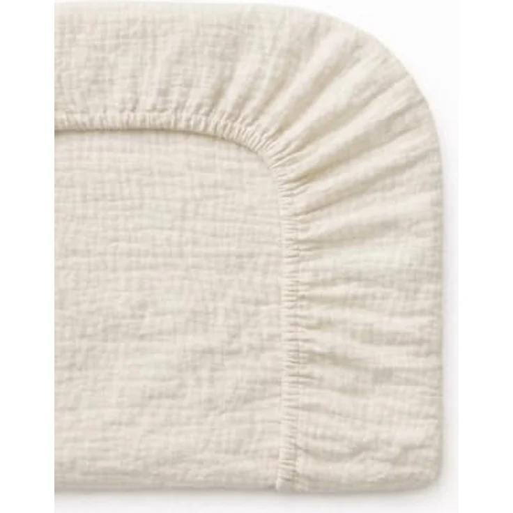 Wickelauflagenbezug 100% Baumwolle Musselin Bezug für Wickelauflage 85x75 und 75x75 cm – weicher Wickeauflagenüberzug, atmungsaktiv & waschbar CREME – Bild 8