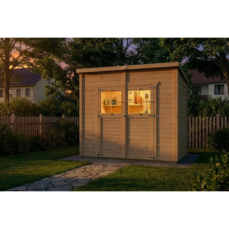 Alpholz Gerätehaus Alster Gerätehaus aus Holz Geräteschrank mit 19 mm Wandstärke Gartenhaus mit Montagematerial – Bild 3