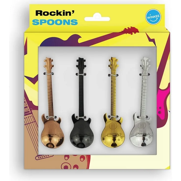 Winkee Kaffeelöffel Gitarre Kaffeelöffel im 4er Set