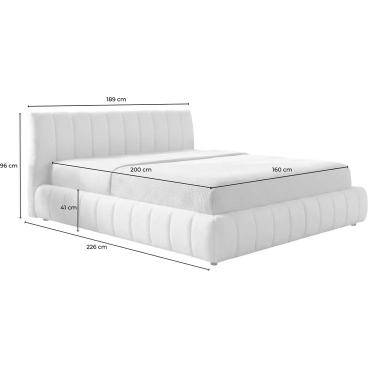 KAWOLA Bett ALIOTTA Polsterbett Stoff grau 160x200 cm mit Lattenrost – Bild 9