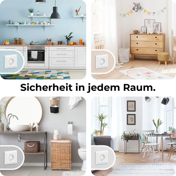 deleyCON 20x Kindersicherung für Steckdosen und Steckdosenleisten mit Drehmechanik Kinderschutz Steckdosenschutz Steckdosensicherung Baby Kleinkinder – Bild 6