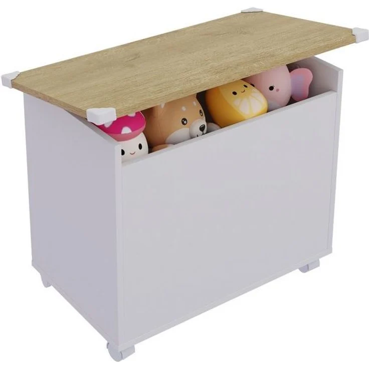 VCM Sitzbank Bosula 921059 Weiß / Honig-Eiche H. 54 x B. 68 x T. 39 cm – Bild 4