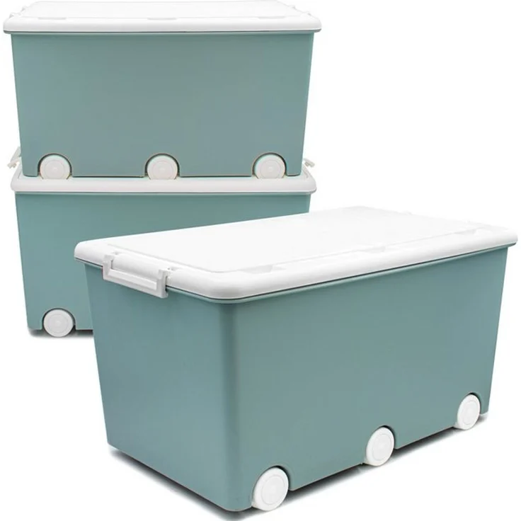 Babykajo Aufbewahrungsbox (Boxen mit Rollen, 3 St, mit 50L Volumen), Stapelbloxen, Aufbewahrungsboxen, Box zum Aufbewahren – Bild 4