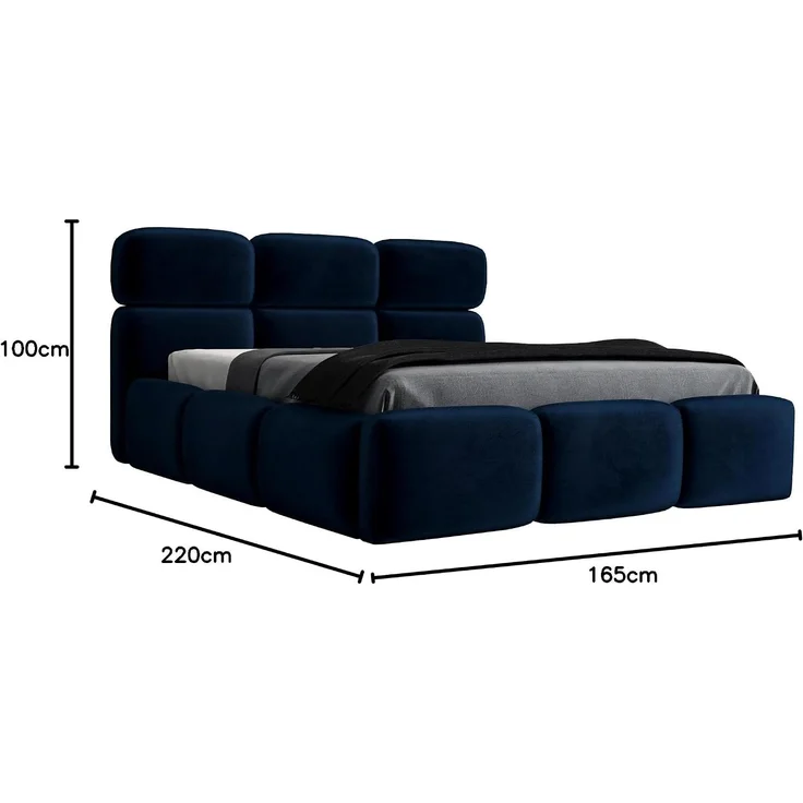 Polsterbett MAROKO 140x200 ohne Matratze mit Bettkasten und Lattenrost. Farbe: Blau 11 – Bild 2