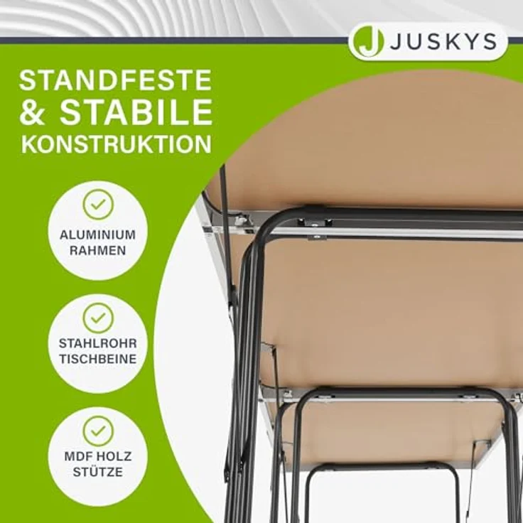 Juskys Multifunktionstisch 3 teilig - klappbar, höhenverstellbar - Alu Klapptisch 100x60 cm - Flohmarkt, Tapeziertisch, Campingtisch - Tisch Schwarz – Bild 7