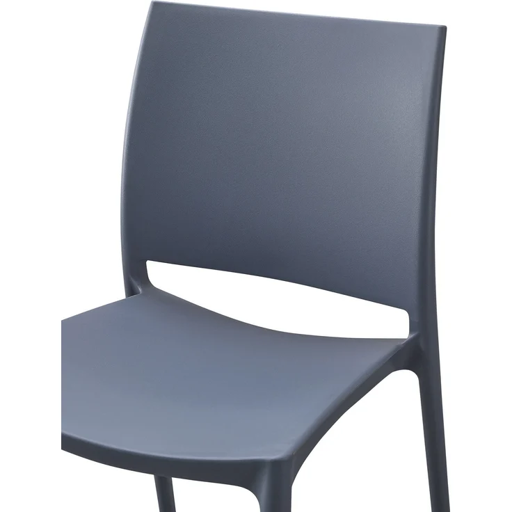 CLP Gartenstuhl Meton mit Lehne stapelbar wetterfest UV-beständig bis 150 kg,grau – Bild 7