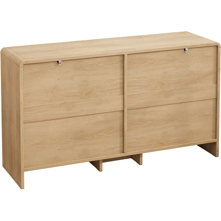Kommode Kleiderschrank Rattan 6 Schubladen Natur Arc Shaped Corner Aufbewahrung Sideboard Dressingtable – Bild 9