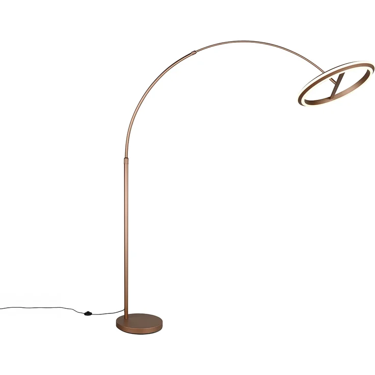 Große LED Bogenlampe AMADOR dimmbar aus Metall Coffee, Höhe 205cm – Bild 2