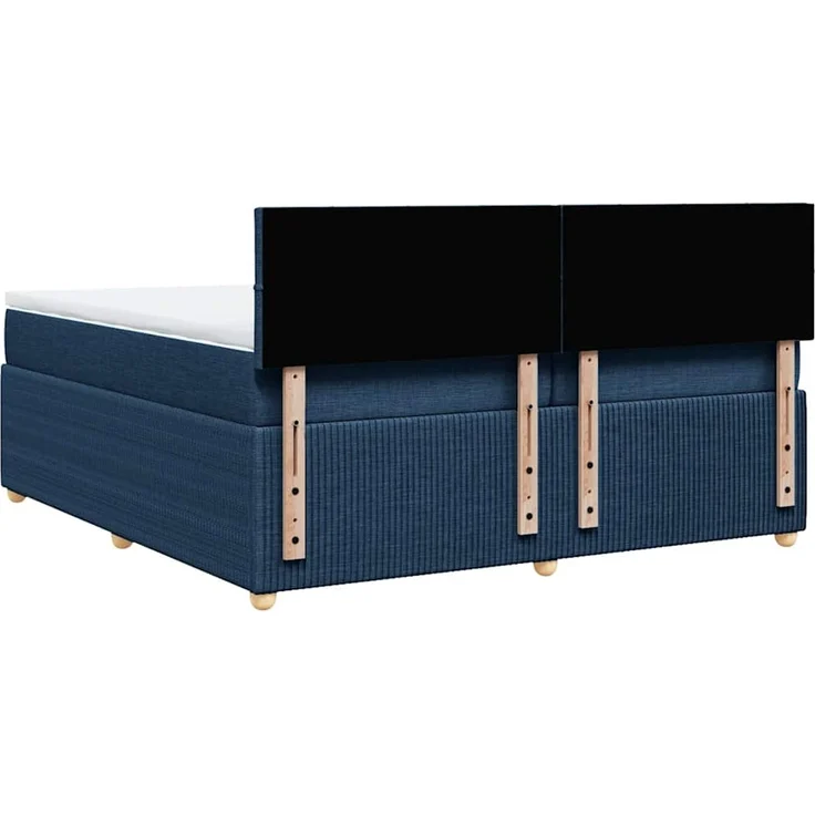 vidaXL Boxspringbett mit Matratze Blau 200x200 cm Stoff 3289869 – Bild 8