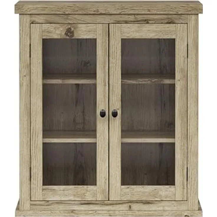 Elegant Home Fashions Donovan Wandschrank 2 Türen Eiche Hell verstellbare Böden