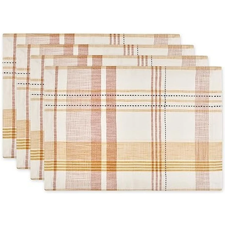 DII Veranda Plaid Collection Dekoratives Tischset aus Baumwolle, 33 x 48 cm, 4 Stück – Bild 1