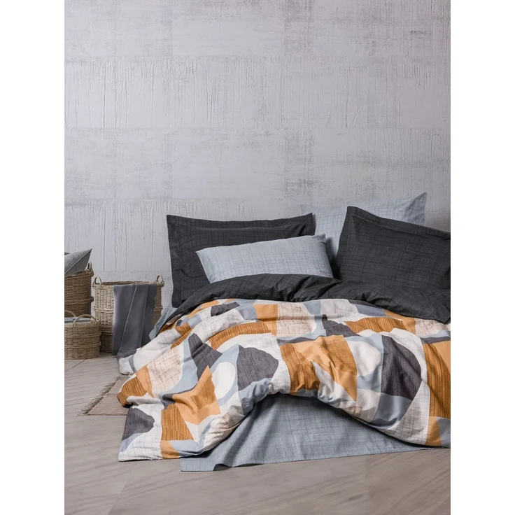Ranforce Single XXL Bettbezug-Set (DE), 'Giorno', Grau – Bild 1