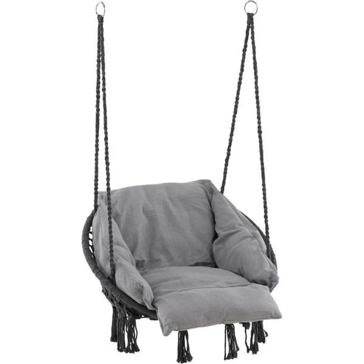 Gardenson Hängesessel, Grau, Textil, 80x90x60 cm, ideal für Gartenmöbel