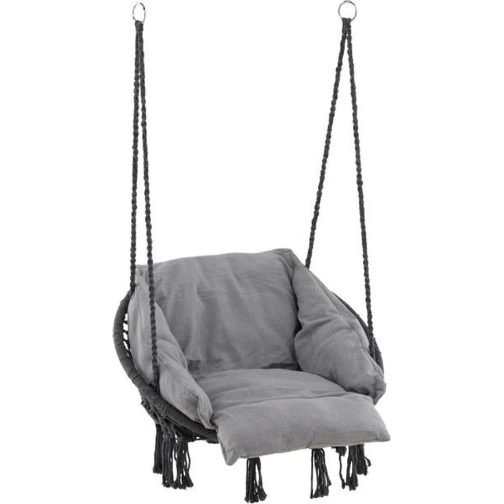 Gardenson Hängesessel, Grau, Textil, 80x90x60 cm, ideal für Gartenmöbel