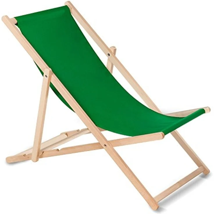 Green Blue Liegestuhl Sonnenliege Klappbar aus Buchholz ohne Armlehne Sonnenliege Gartenliege Liege (Braun) – Bild 1