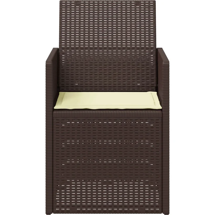 vidaXL Garten Esszimmerstühle 2 stk. Braun und Creme PP 899989 – Bild 5