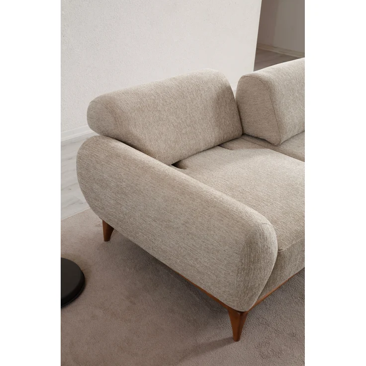 Sitzgruppe/Sofa Set - Wohnzimmergarnitur "Calathea" 3+2+1 + Hocker-Beige – Bild 11