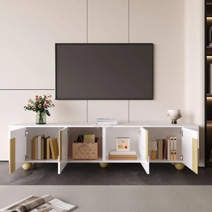 Lowboard, TV-Board, 180 cm, TV-Schrank, Fernsehschrank für Wohnzimmer, stehend – Bild 3