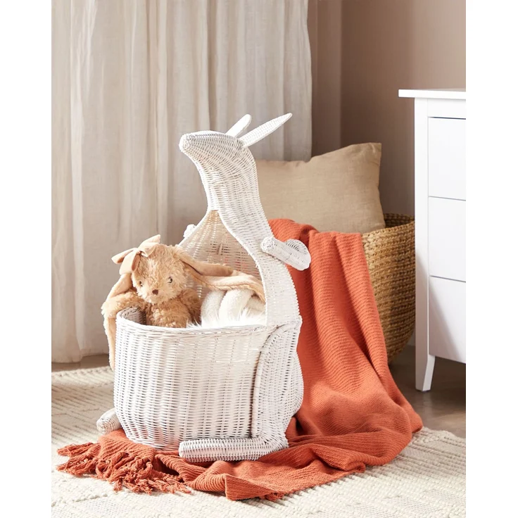 Aufbewahrungskorb Rattan weiß Känguruform 74 cm KAPITI – Bild 3