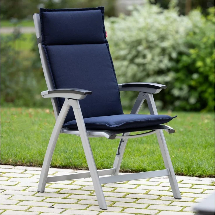 Herlag Hochlehnerauflage Bea Gartenstuhlauflage Hochlehner Wasserabweisend 120x50x4,5cm, (1 St), Polsterauflage für Klappstühle mit UV- & Fleckschutz – Bild 2