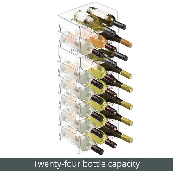 mDesign Flaschenregal Weinregal 8er-Set stapelbar Kunststoff transparent – Bild 6
