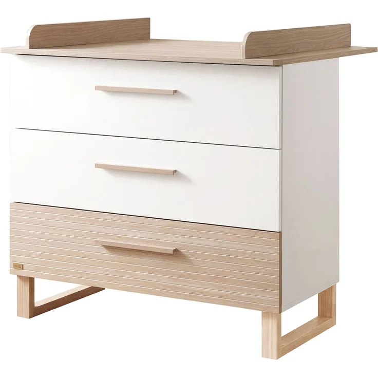 roba Kinderzimmerset Noah - Babyzimmer Set mit Babybett 70 x 140 cm und Wickelkommode - Holz in Weiß & Cashmere - Modernes 2-teiliges Set – Bild 11