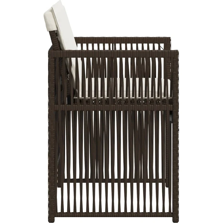 vidaXL Gartenstühle mit Kissen 4 Stk. Braun Poly Rattan 364969 – Bild 5