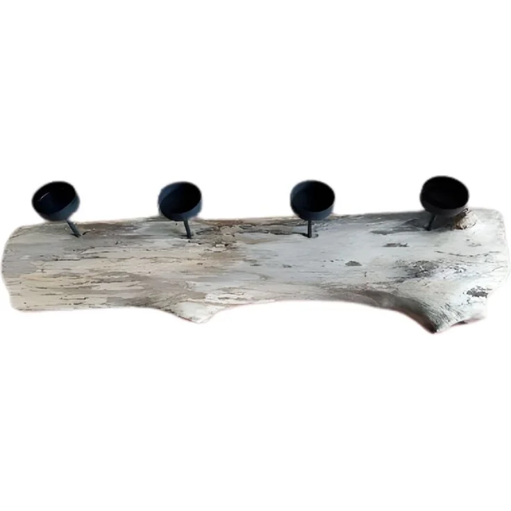 Natürlicher Kerzenhalter BRANCH 70cm Teakholz Advent Kerzen Tischdeko Kerzenständer – Bild 3