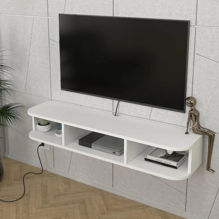 TV-Lowboard hängend Oundsvas 120x30x19 cm Weiß [en. casa] – Bild 3