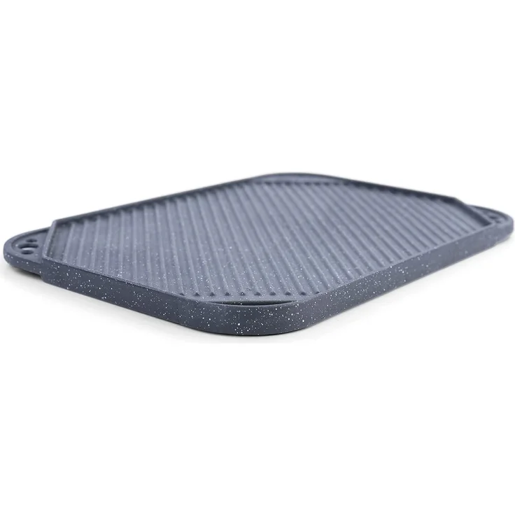 BBQ Grill Wendeplatte Planchaplatte Gusseisen Antihaftbeschichtet 45x30cm – Bild 5