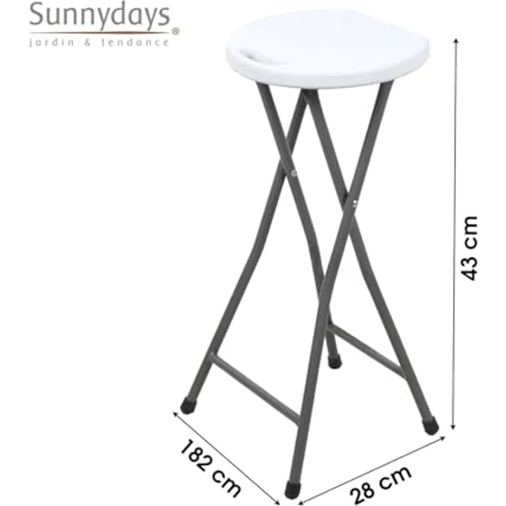 Sunnydays klappbarer Barhocker Tresenhocker Bar-Hocker 223207 weiß – Bild 4