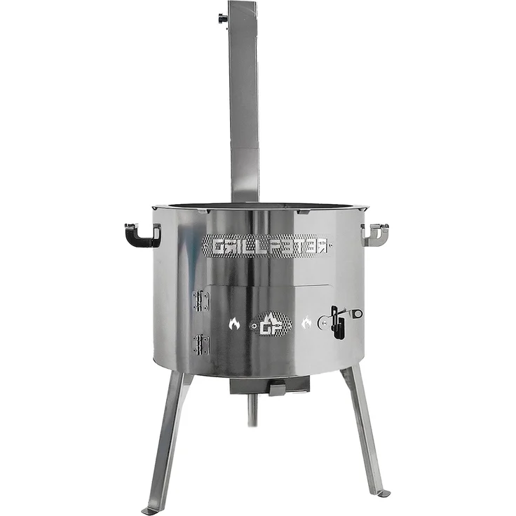 Grillpeter Utschak Timur Ø40cm Edelstahl 2 mm mit Abzugsrohr Feuerofen für Kazan 10-16 Liter – Bild 2