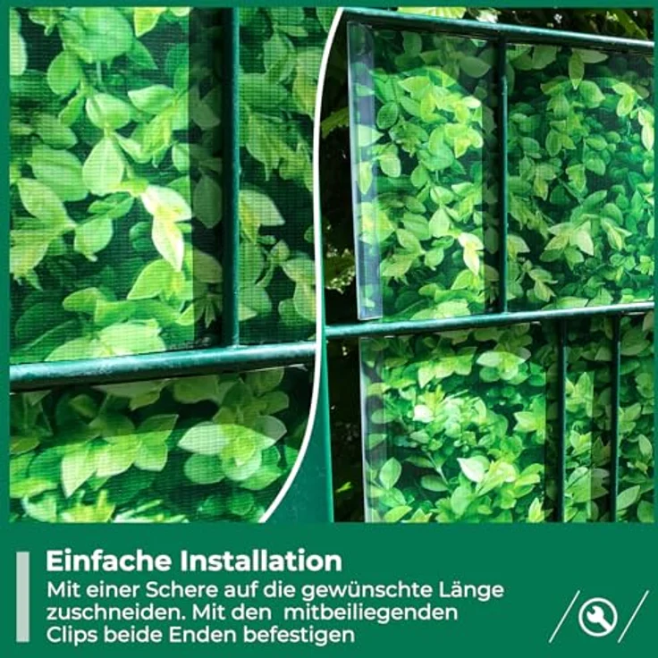 Sichtschutzstreifen Zaun 35 m x 19 cm inkl. 20 Clips, Sichtschutz Zaunfolie PVC Sichtschutzstreifen Doppelstabmatten für Gartenzaun, Balkon/Diverse Farben-2PCS – Bild 4