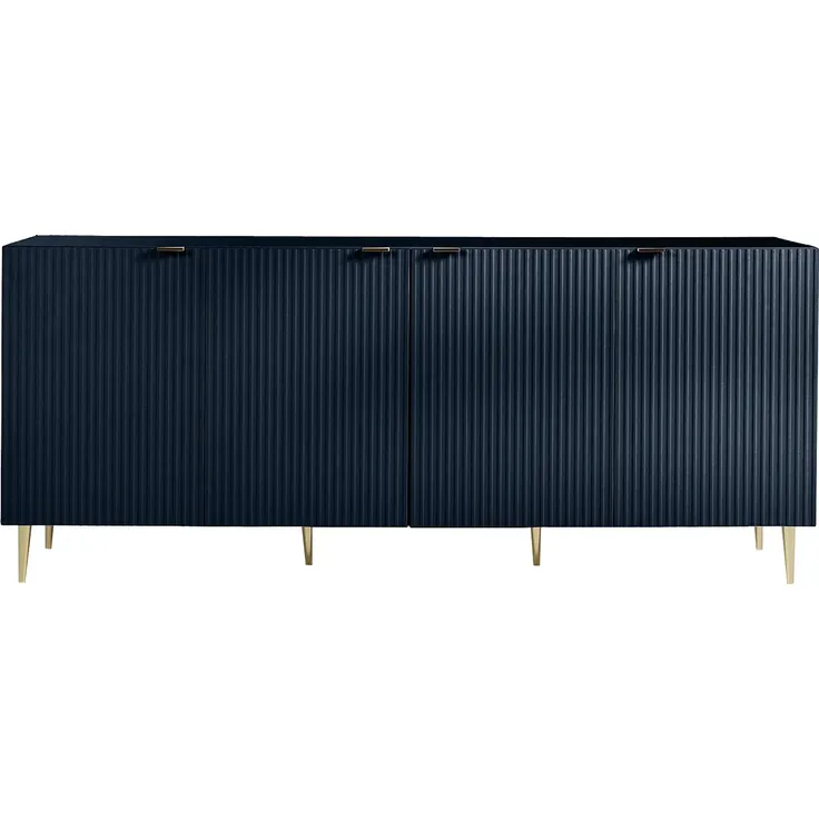 Vente-unique - YESINIA Sideboard Holz, Platte Blau - B 45 cm x H 80 cm x L 190 cm – Bild 3