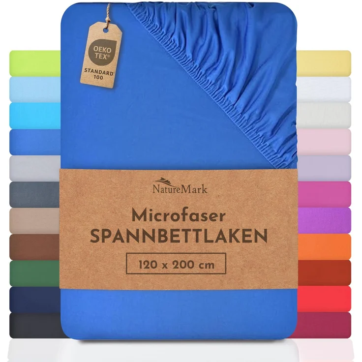 NatureMark - Mikrofaser SPANNBETTLAKEN zum Sparpreis! viele Größen und Farben Markenware (120x200 cm, royal blau)