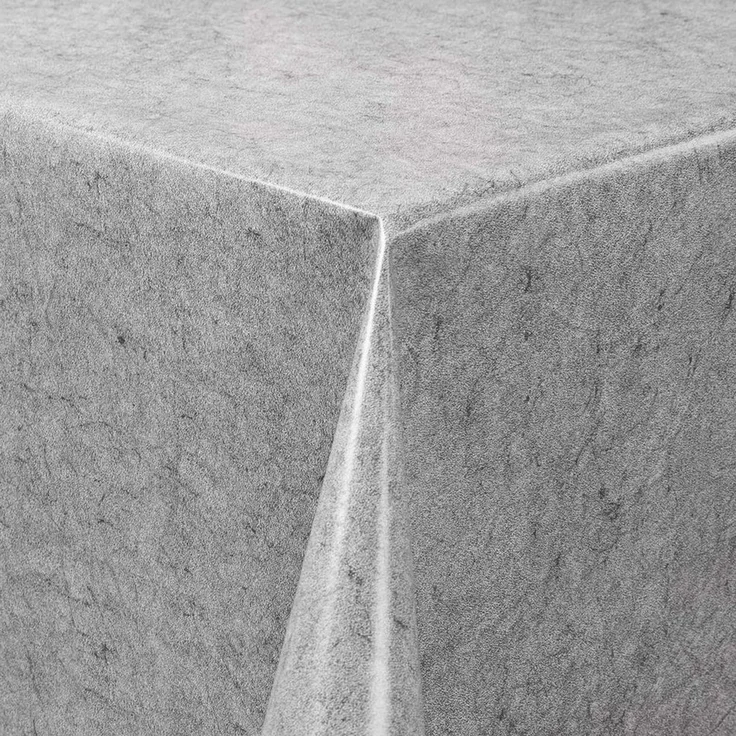 laro Tischdecke Wachstuch-Tischdecken Abwaschbar Unifarben grau/hellgrau rechteckig – Bild 3
