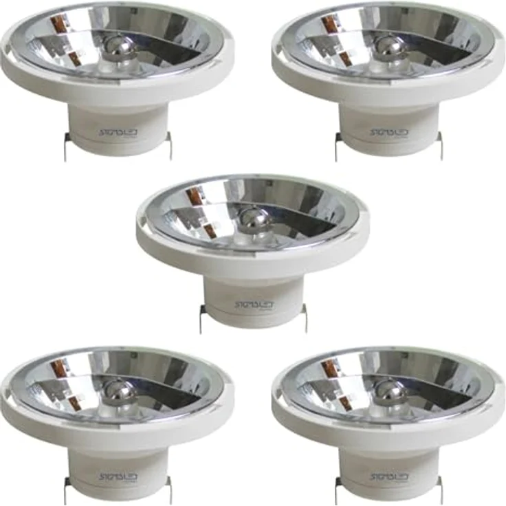 Sigmaled lighting, LED-Spot AR111 G53, 14 W (entspricht 110 W Halogen), 12V AC/DC, Warmweißes 3000 K, 1000 Lumen, AR111 LED-Leuchtmittel, 5er-Pack – Bild 1