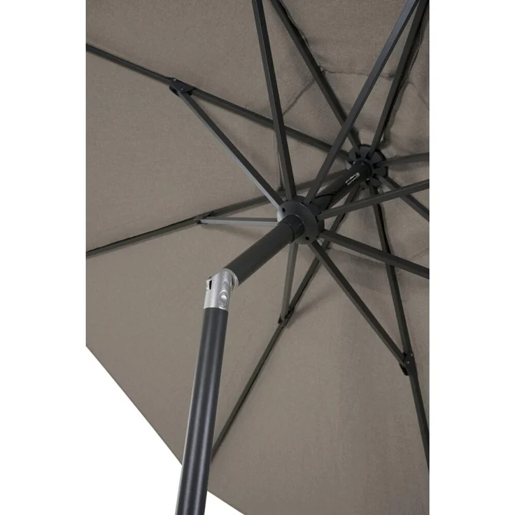 SIENA GARDEN Bosco Mittelstockschirm anthrazit/taupe Ø 300 cm Gestell Aluminium anthrazit, Bezug 100% Polyester, 280g/m² in taupe-meliert, UPF 50+ – Bild 5