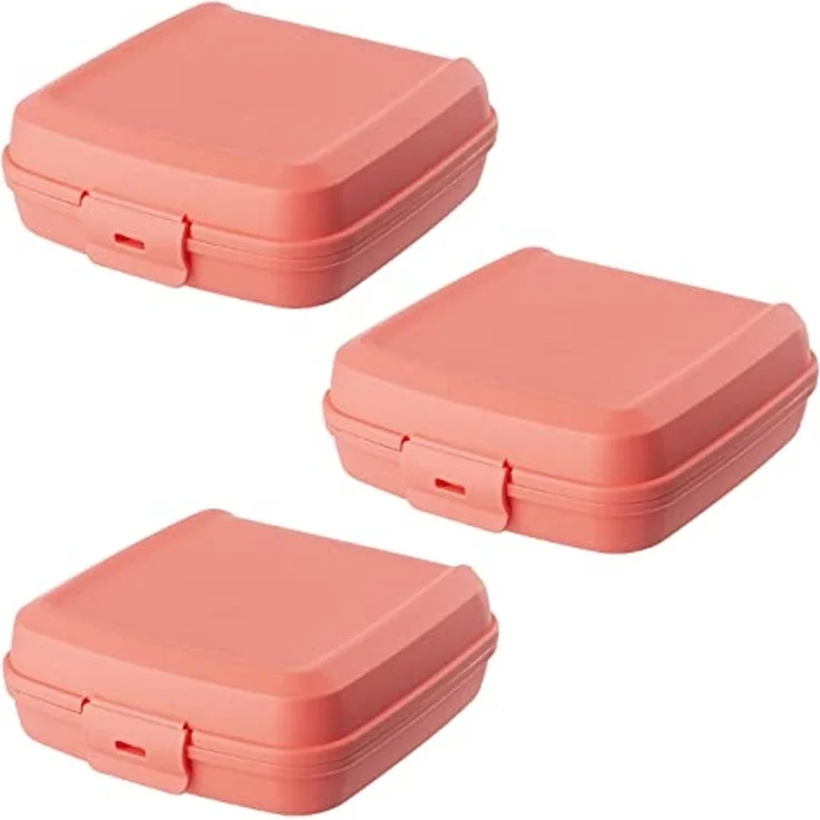 Engelland Lunchbox Brotdose mit Klickverschluss, Kunststoff (BPA-frei), (Vorteils-Set, 3-tlg, Ideal für Schule, Kindergarten und Arbeit), BPA frei, robuster Kunststoff, spülmaschinengeeignet – Bild 1