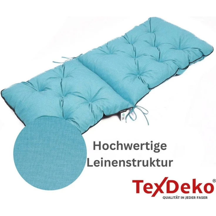 TexDeko Sitzauflage Ecolen Hochlehner 50 x 70 x 50cm - gesteppte Gartenstuhl-Auflage, (1× Gartenstuhl-Auflage (120 × 50cm), UV-Beständig, Wasserabweisend mit Anti-Rutsch Boden – Bild 4