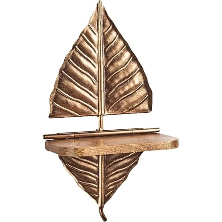 Kobolo Regal Wandregal Hängeregal Blatt ELENA mit Ablage, Stück 1-tlg, 26Lx15Bx46H cm – Bild 1